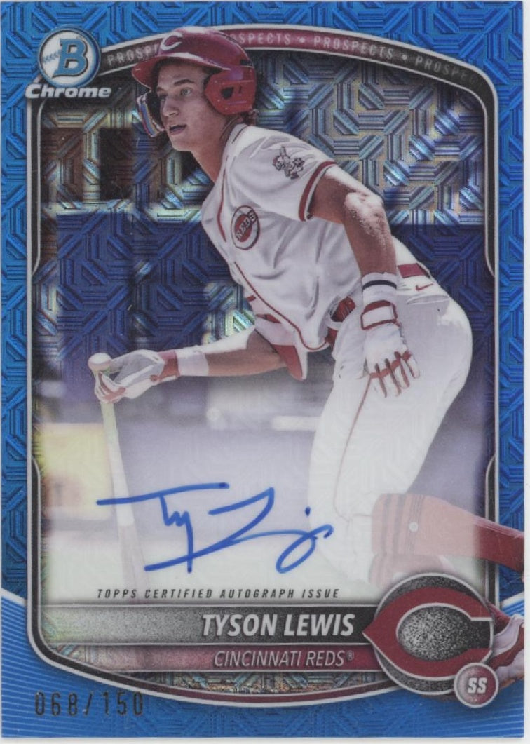 Tyson Lewis 2025 Bowman Chrome Prospects Blue Mojo Refractor Auto 068/150、Collector Store LLC、kayou