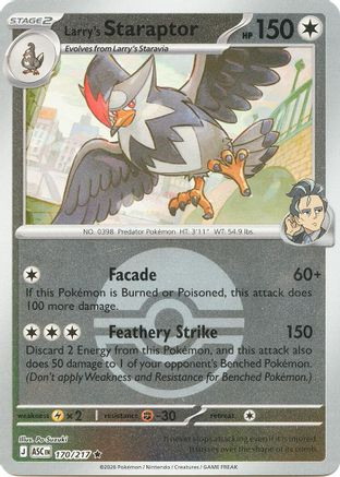 Larry's Staraptor - 170/217 (Poke Ball) 170 - ME Ascended Heroes Reverse Holofoil、The Pokémon Company、kayou