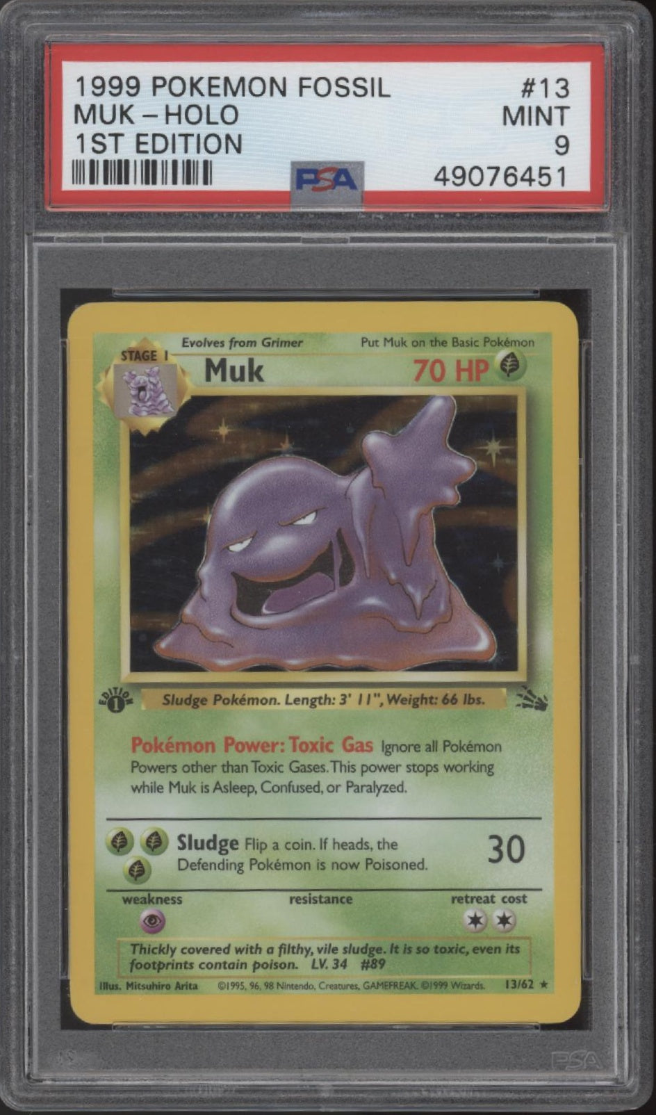 Muk Pokemon Fossil Holo 1st Edition #13 PSA 9、Collector Store LLC Gaming、kayou