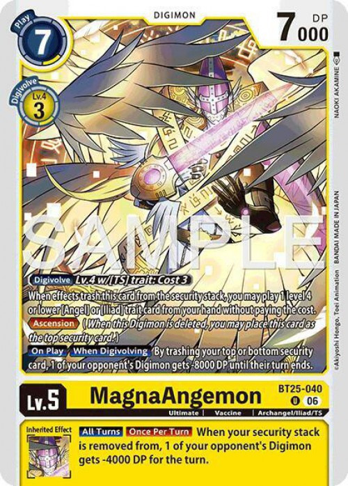 Digimon Trading Card Game Dual Revolution Uncommon MagnaAngemon BT25-040、ToyWiz、kayou