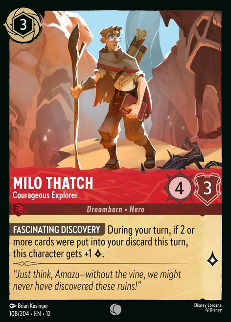 Milo Thatch - Courageous Explorer (Foil) | Wilds Unknown、Disney Lorcana、kayou