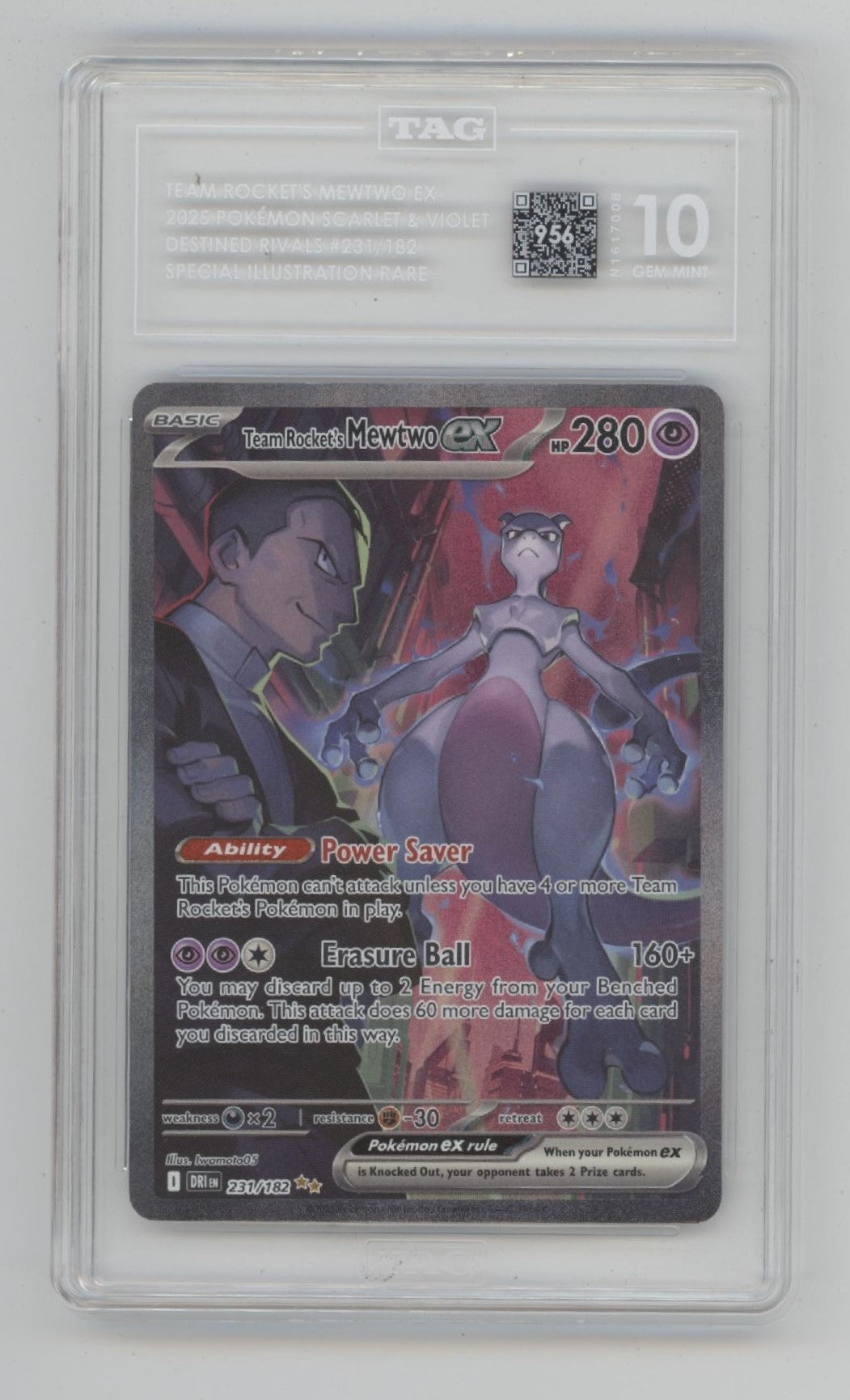 Team Rocket's Mewtwo ex Pokemon Destined Rivals Special Illustration Rare TAG 10、Collector Store LLC Gaming、kayou