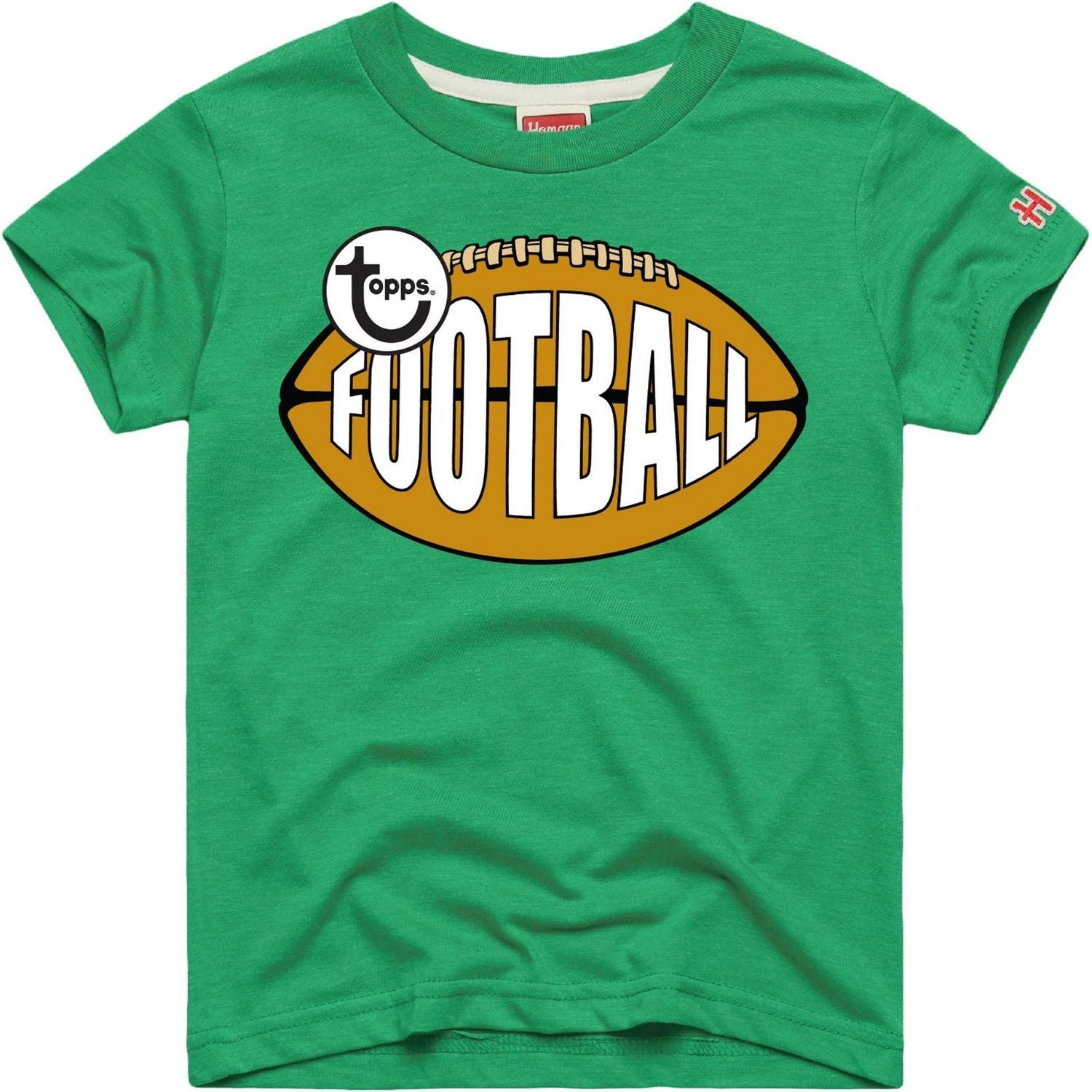 Topps Heritage Football Youth T-Shirt (Green) - Size 10、Topps、kayou