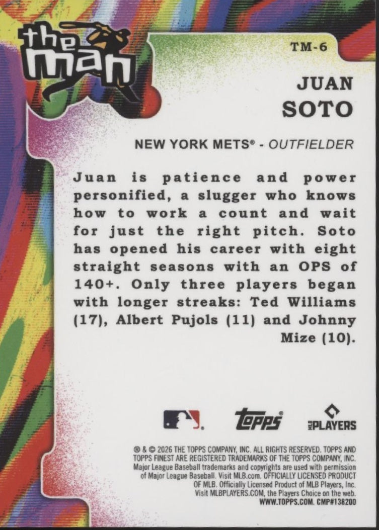 Juan Soto 2026 Topps Finest The Man Refractor #TM-6、Collector Store LLC、kayou