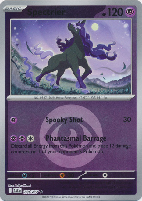 ME Ascended Heroes 098/217 Spectrier (Reverse Holo ENERGY SYMBOL)、Pokemon、kayou
