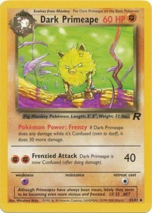 Pokemon Team Rocket Uncommon Dark Primeape #43 Lightly Played、ToyWiz、kayou