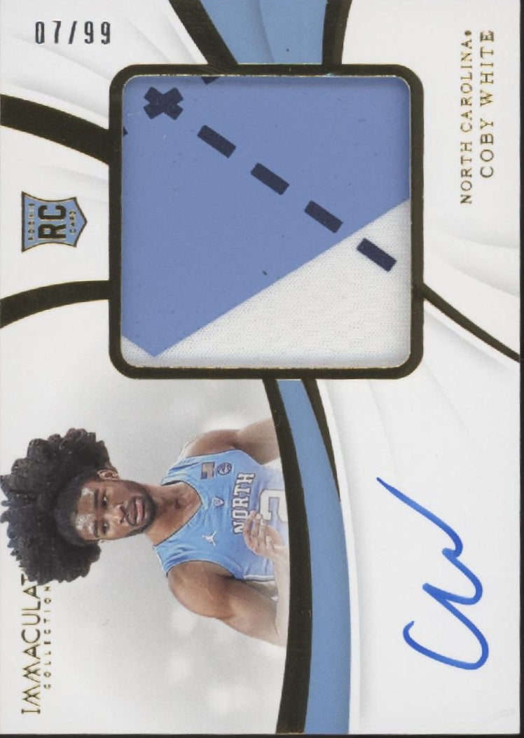 Coby White 2019 Panini Immaculate Collection Swatch RC Auto 07/99 #88、Collector Store LLC、kayou