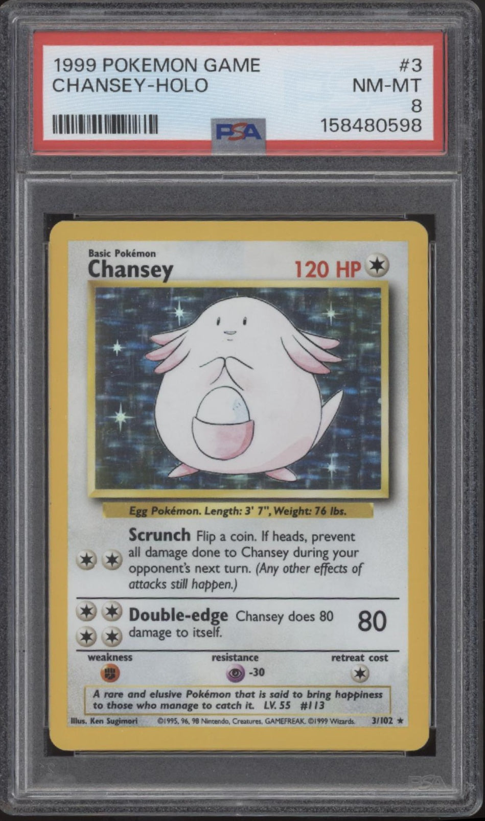 Chansey Pokemon Base Set Holo #3 PSA 8、Collector Store LLC Gaming、kayou