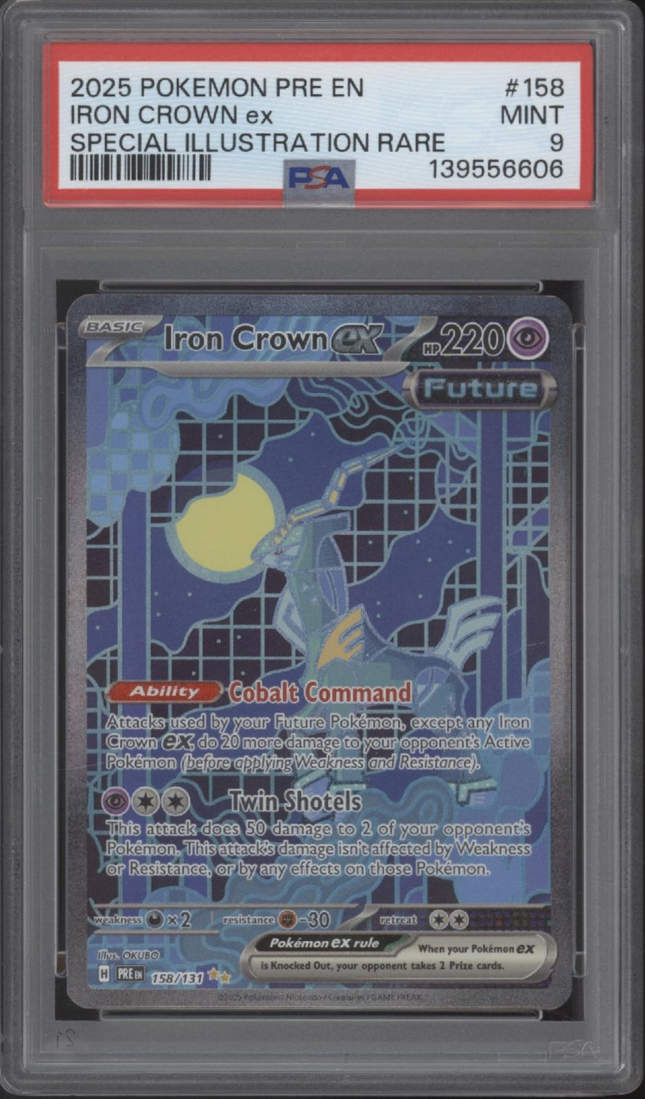 Iron Crown ex Pokemon Prismatic Evolutions Special Illustration Rare #158 PSA 9、Collector Store LLC Gaming、kayou