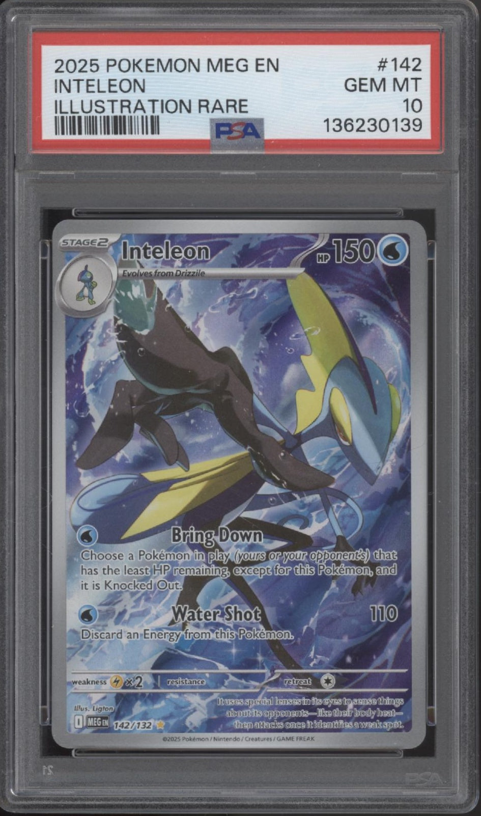 Inteleon Pokemon Mega Evolution Illustration Rare #142 PSA 10、Collector Store LLC Gaming、kayou
