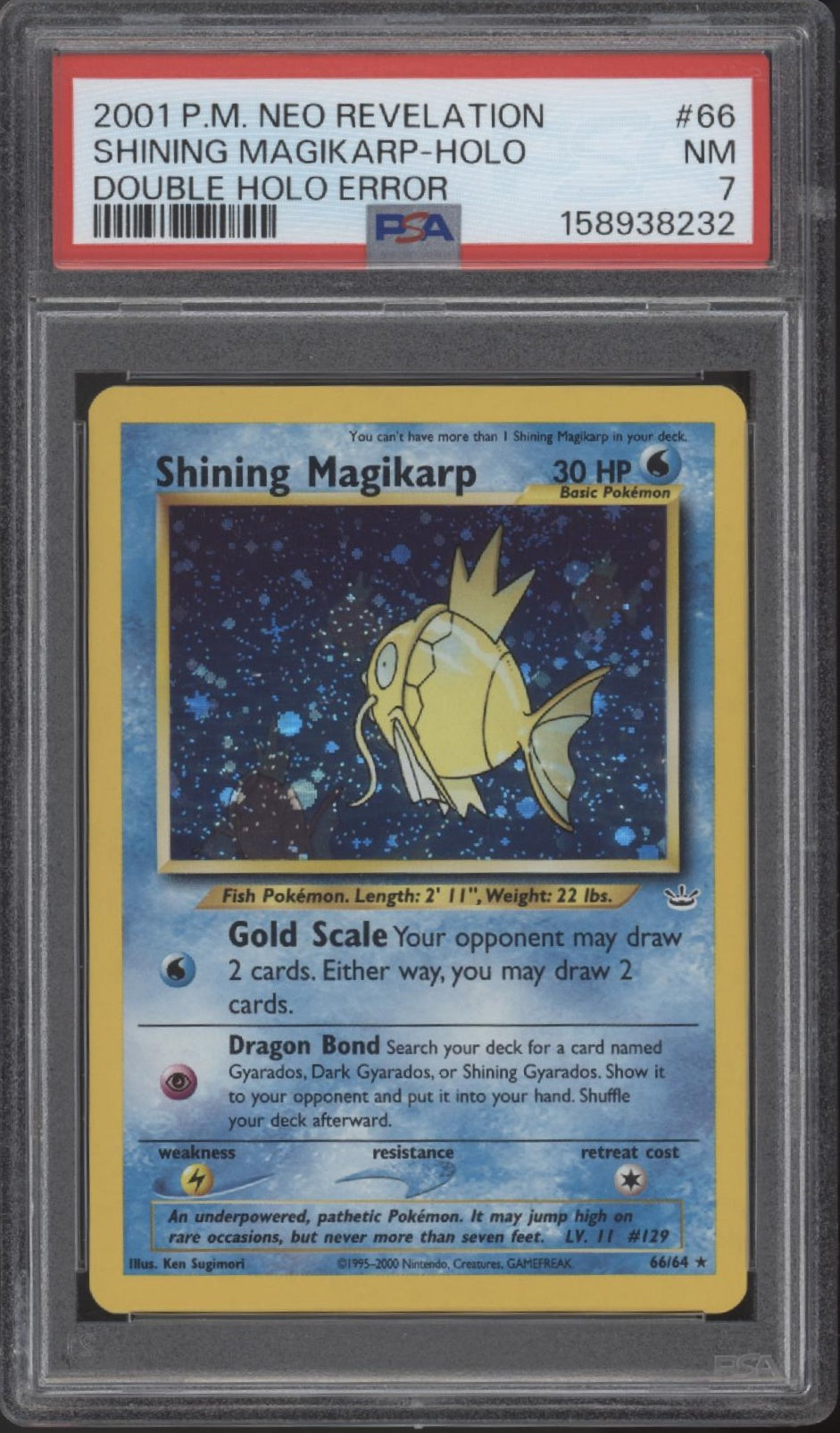 Shining Magikarp Pokemon Neo Revelation Double Holo Error #66 PSA 7、Collector Store LLC Gaming、kayou