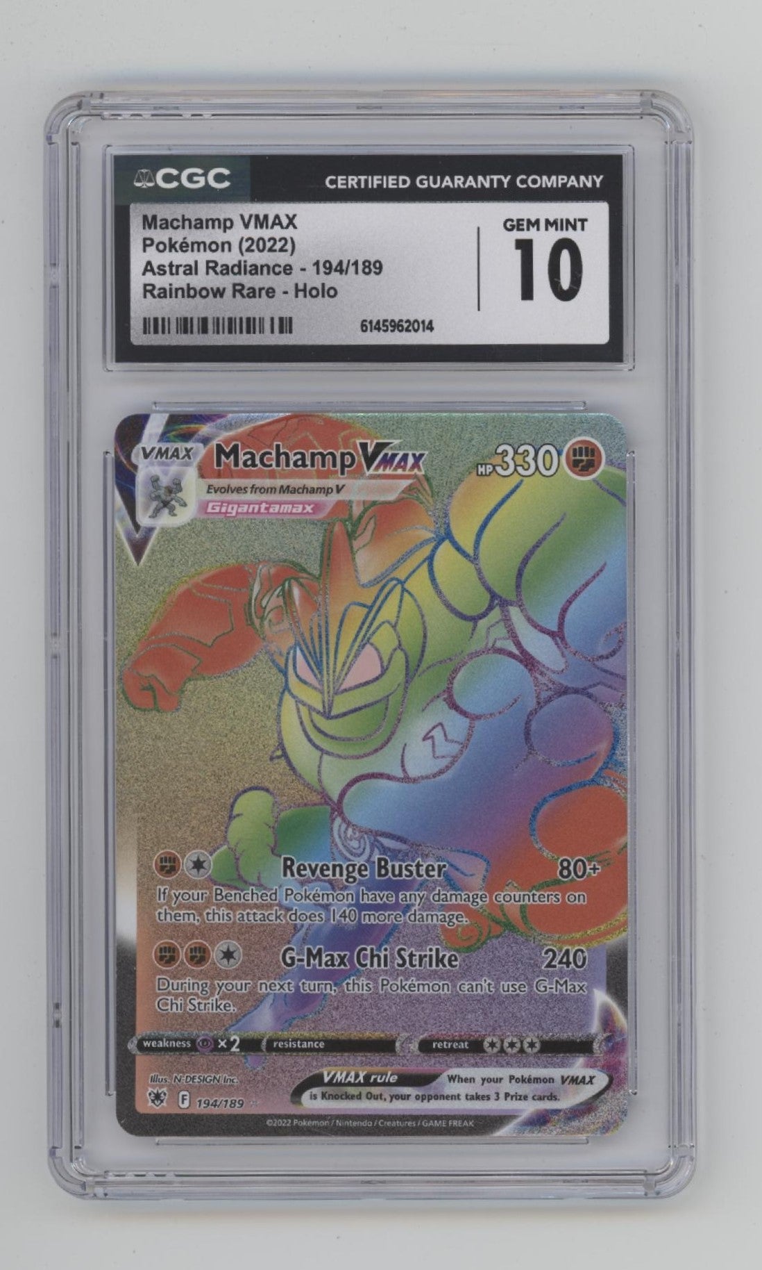 Machamp VMAX Pokemon Astral Radiance Rainbow Rare Holo #194 CGC 10、Collector Store LLC Gaming、kayou