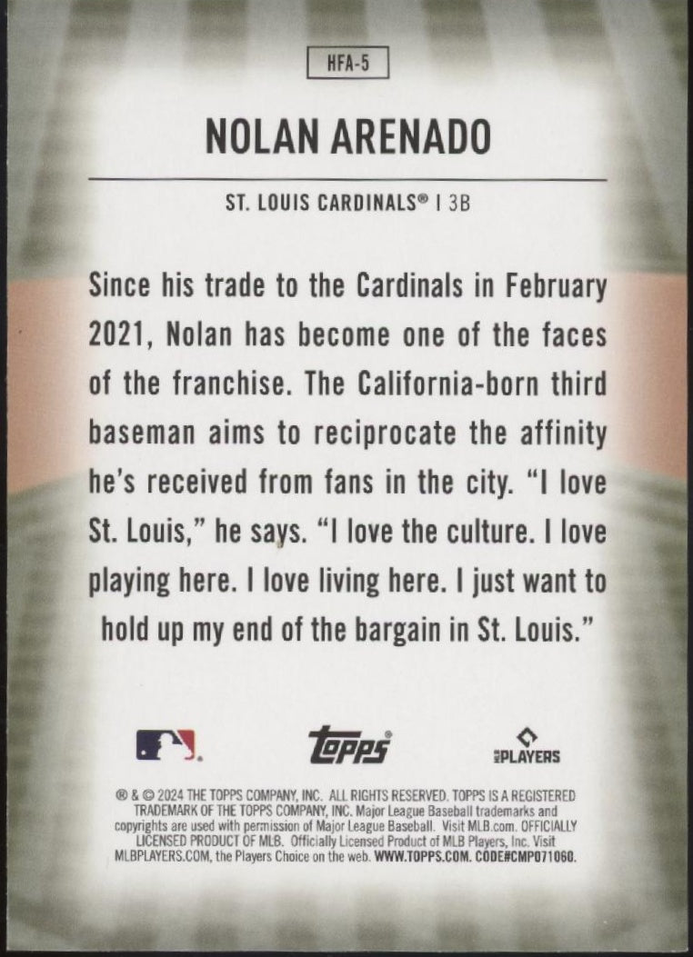 Nolan Arenado 2024 Topps Home Field Advantage Holo #HFA-5、Collector Store LLC、kayou
