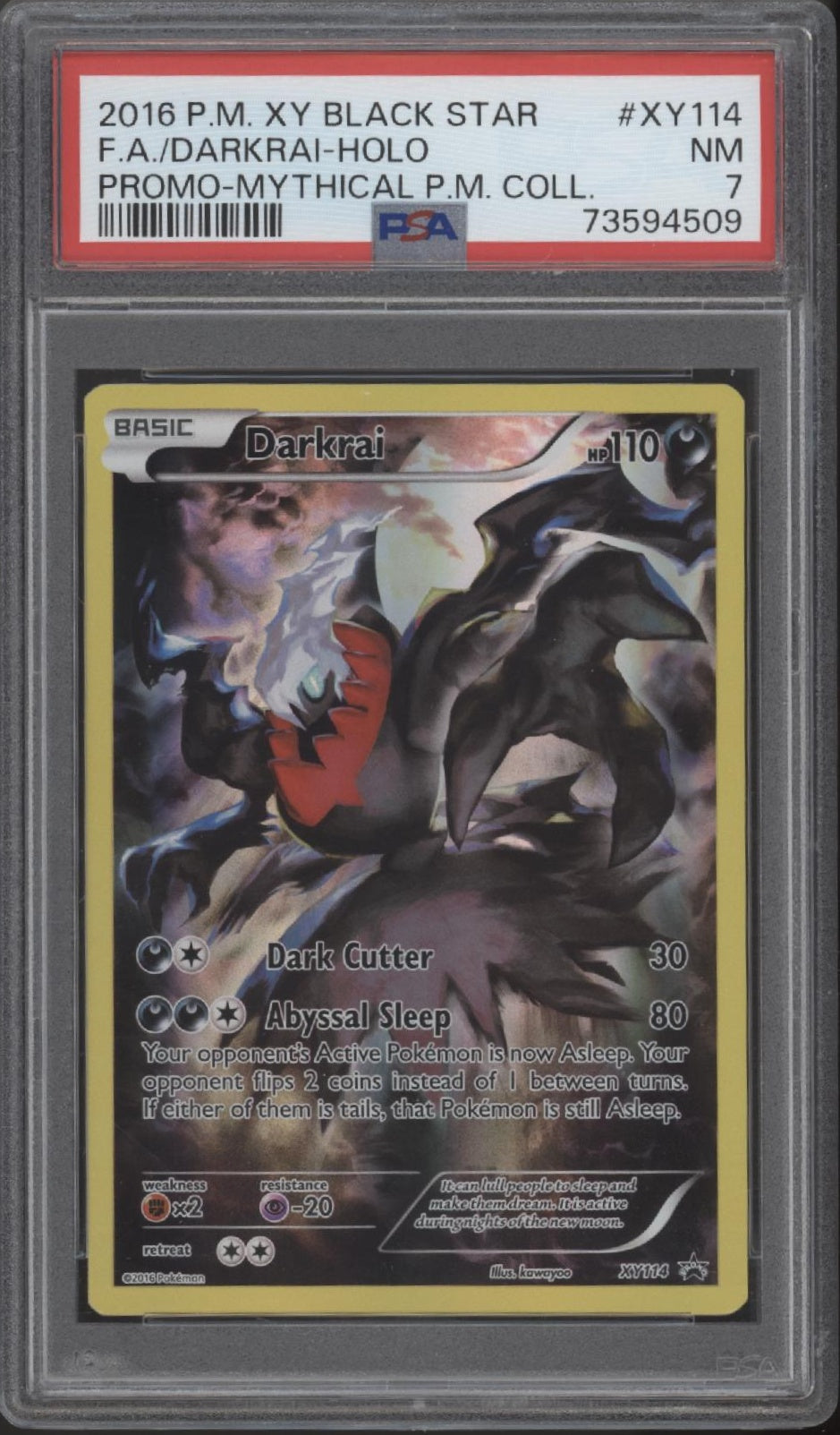 Darkrai Pokemon Mythical Premium Collection Promo Full Art #XY114 PSA 7、Collector Store LLC Gaming、kayou