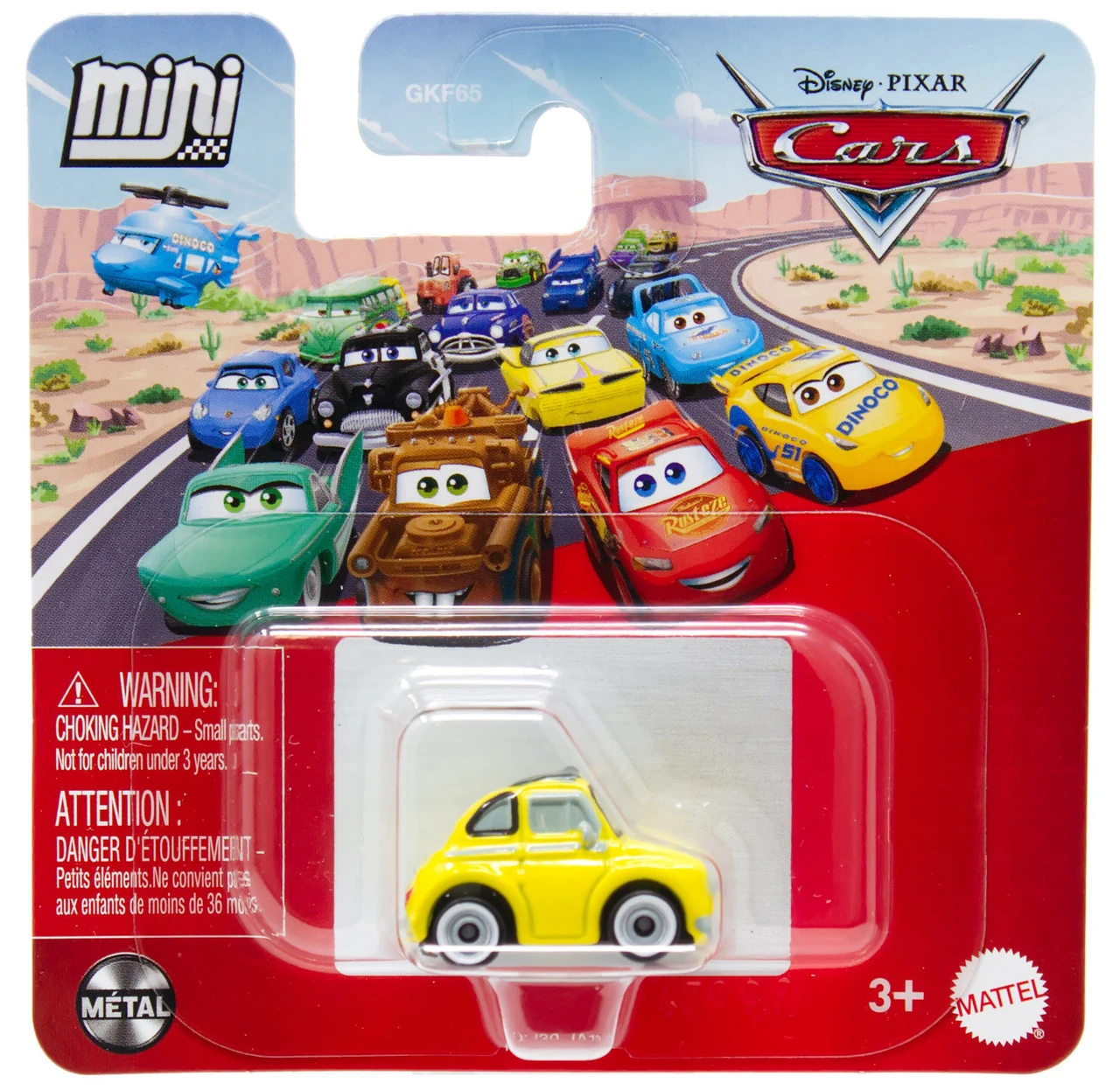 Disney Cars Metal Mini Racers Luigi Diecast Car、ToyWiz、kayou