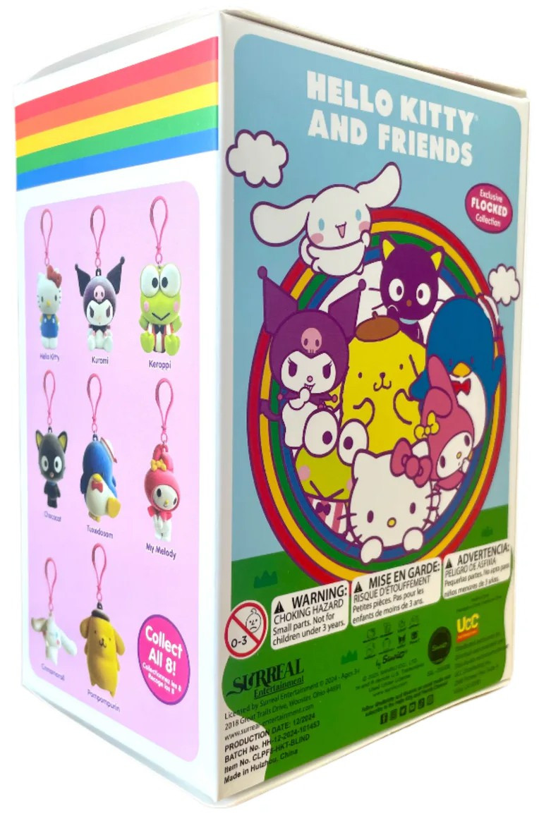 Sanrio Hello Kitty & Friends Flocked Collection Hangers Mystery Pack 1 RANDOM Figure, Version 2、ToyWiz、kayou