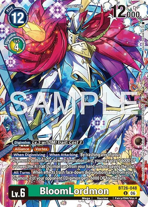 Digimon Trading Card Game Timeless Bonds Uncommon Bloomlordmon BT26-048、ToyWiz、kayou