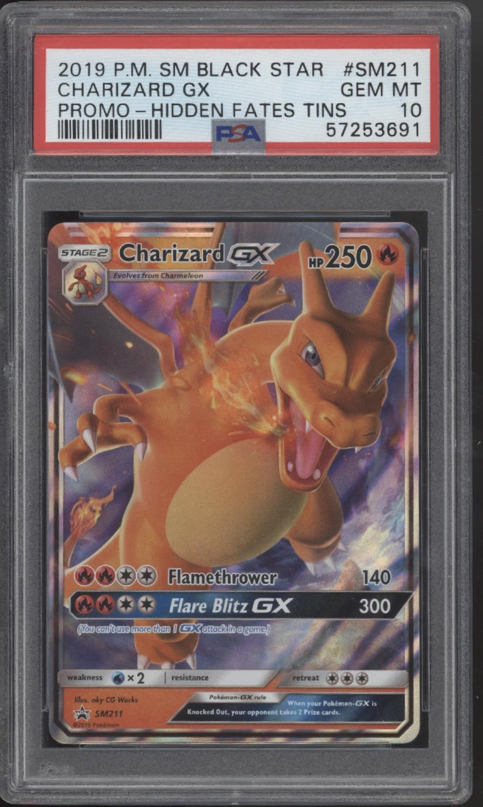 Charizard GX Pokemon Hidden Fates Tins Promo #SM211 PSA 10、Collector Store LLC Gaming、kayou