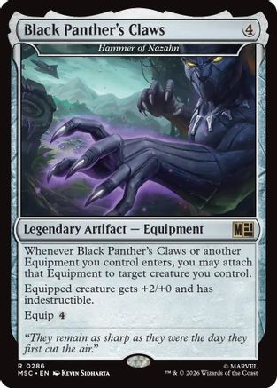 Black Panther's Claws - Hammer of Nazahn (Surge Foil) (MSC-286) - Commander: Marvel Super Heroes Foil、Wizards of the Coast、kayou