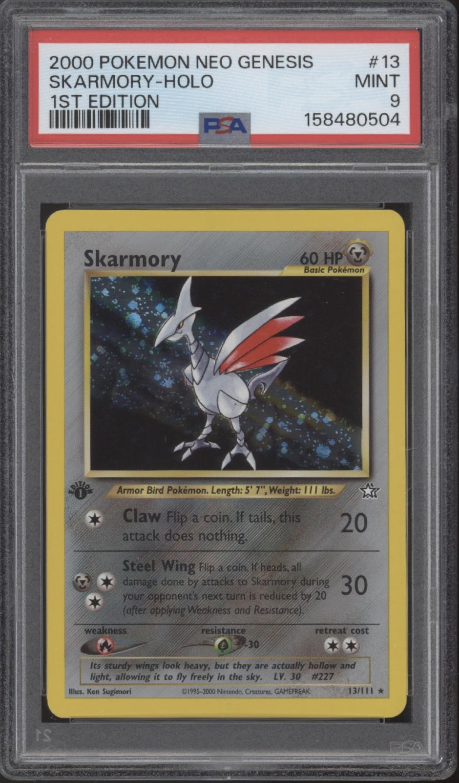 Skarmory Pokemon Neo Genesis Holo 1st Edition #13 PSA 9、Collector Store LLC Gaming、kayou