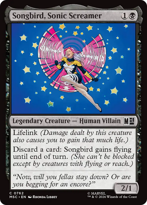Songbird, Sonic Screamer (Foil) | Marvel Super Heroes Commander、Magic: The Gathering、kayou