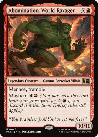 Abomination, World Ravager (Surge Foil) (MSC-047) - Commander: Marvel Super Heroes Foil、Wizards of the Coast、kayou
