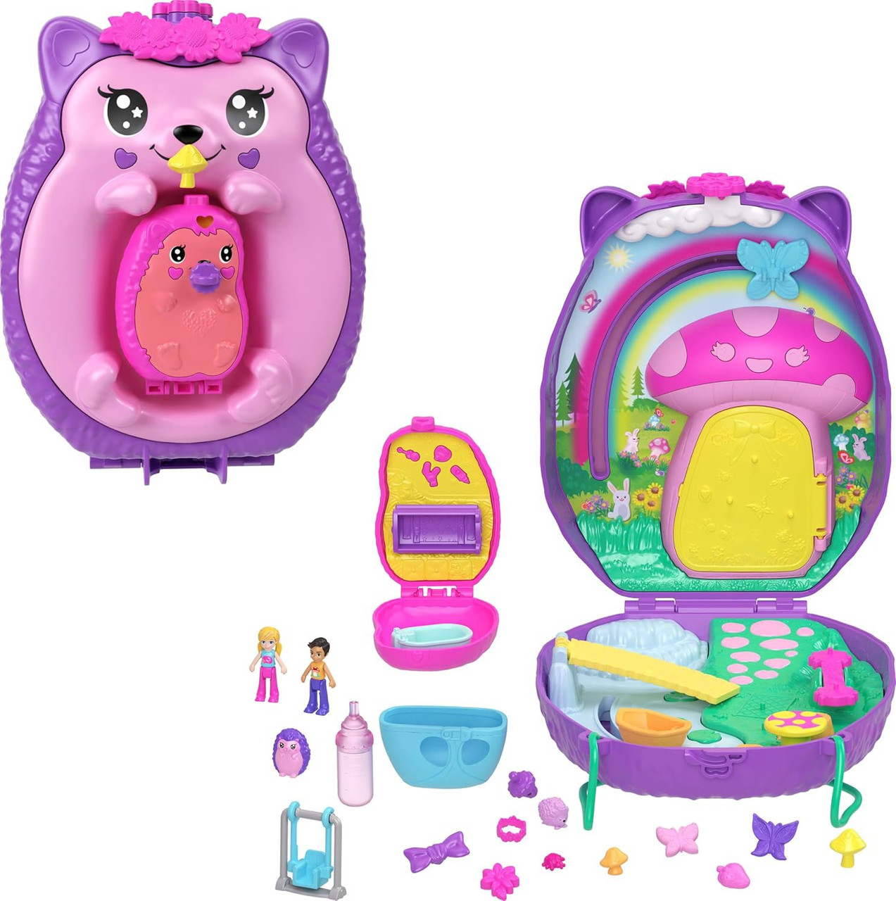 Polly Pocket Hedgehog Mom & Baby Compact Playset、ToyWiz、kayou