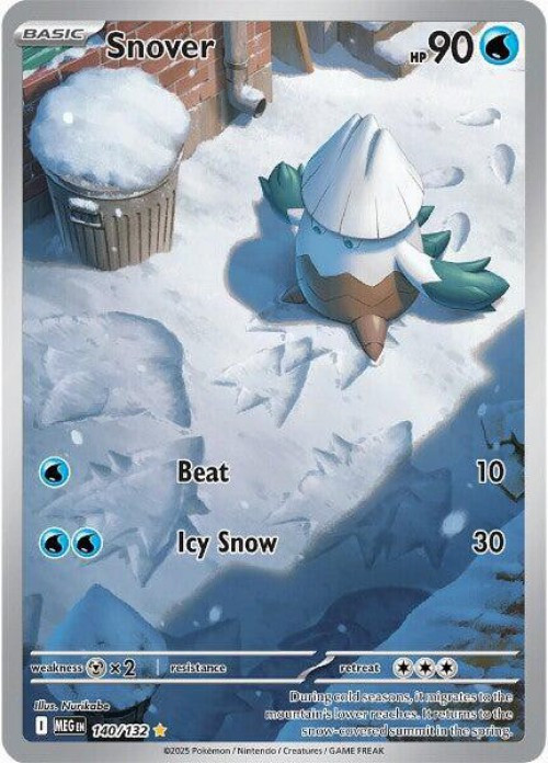 Pokemon Trading Card Game ME01: Mega Evolution Illustration Rare Snover #140 Lightly Played、ToyWiz、kayou