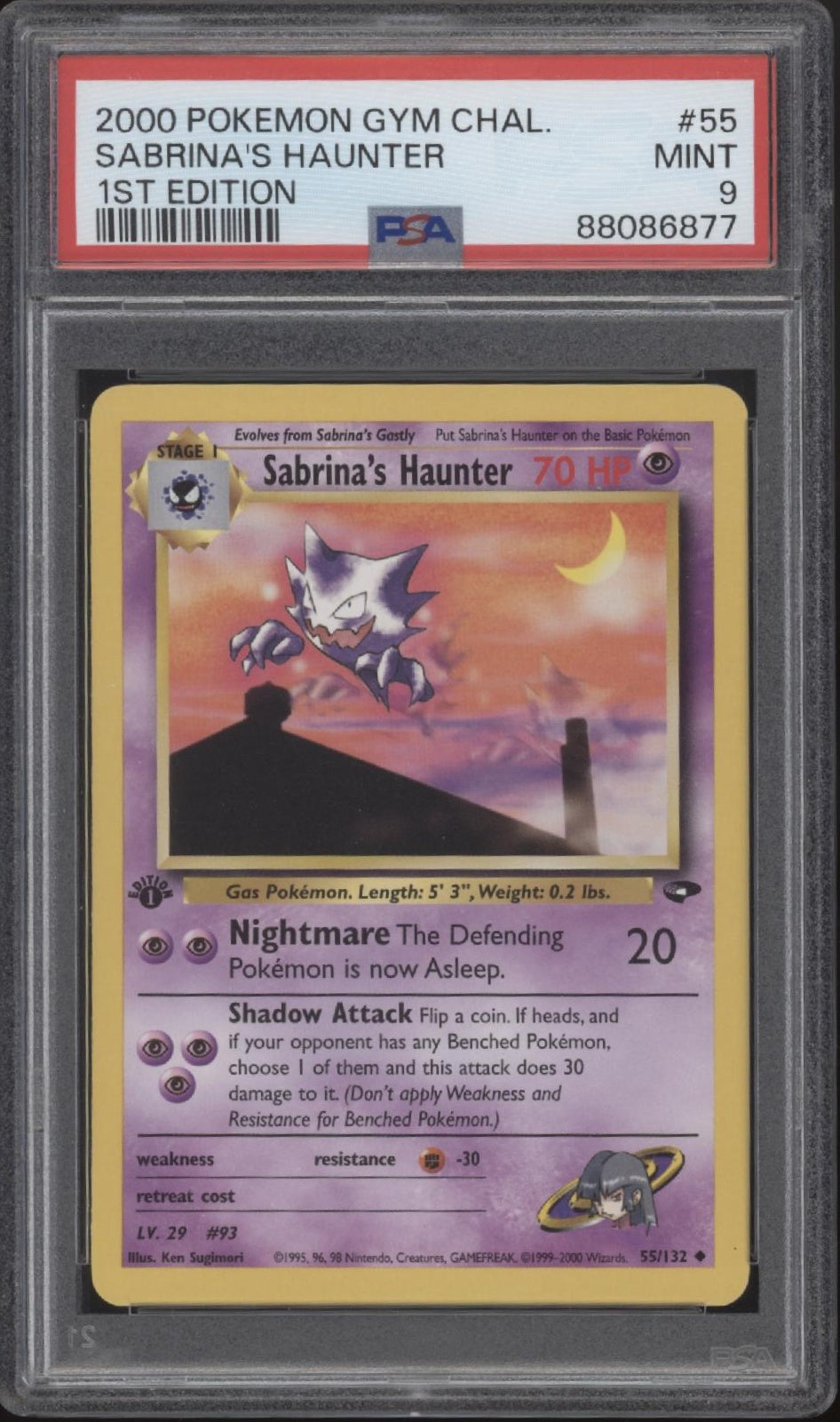 Sabrina's Haunter Pokemon Gym Challenge 1st Edition #55 PSA 9、Collector Store LLC Gaming、kayou