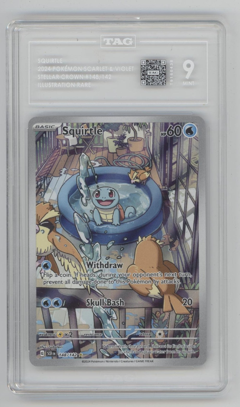 Squirtle Pokemon Stellar Crown Illustration Rare #148 TAG 9、Collector Store LLC Gaming、kayou