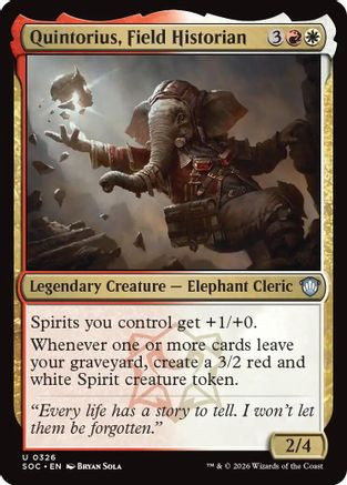 Quintorius, Field Historian (SOC-326) - Commander: Secrets of Strixhaven、Wizards of the Coast、kayou