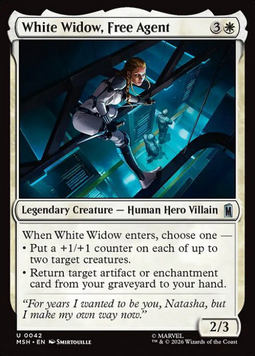 MtG Marvel Super Heroes Uncommon FOIL White Widow, Free Agent #42、ToyWiz、kayou