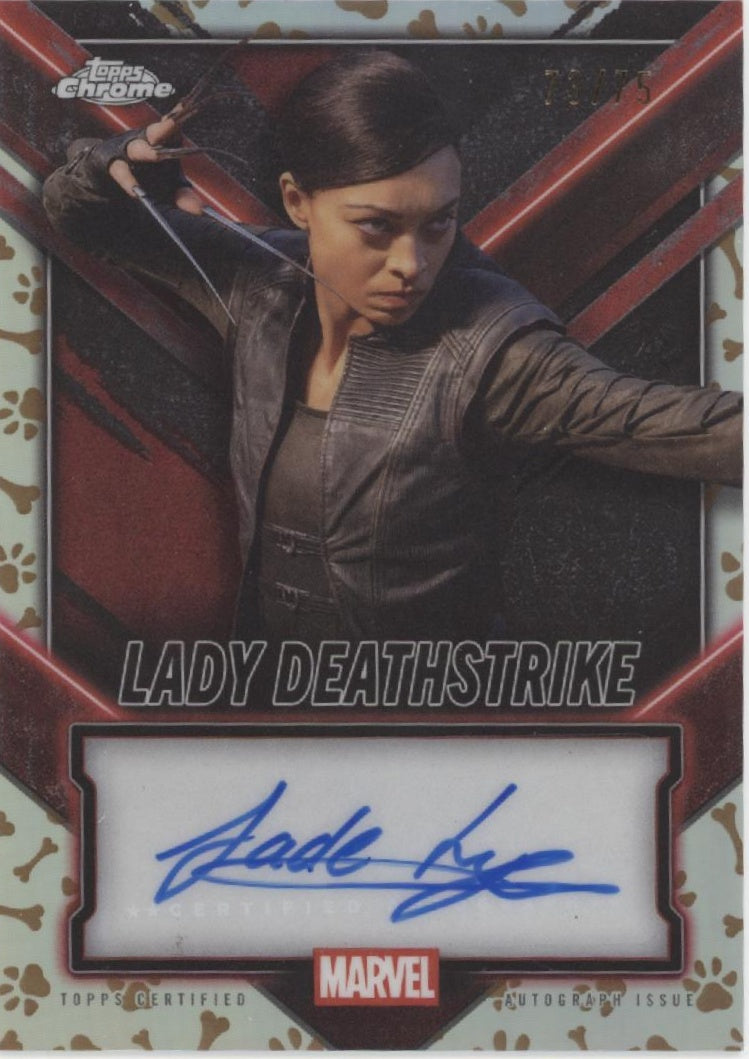 Jade Lye as Lady Deathstrike 2025 Topps Chrome Deadpool Refractor Auto 73/75、Collector Store LLC、kayou
