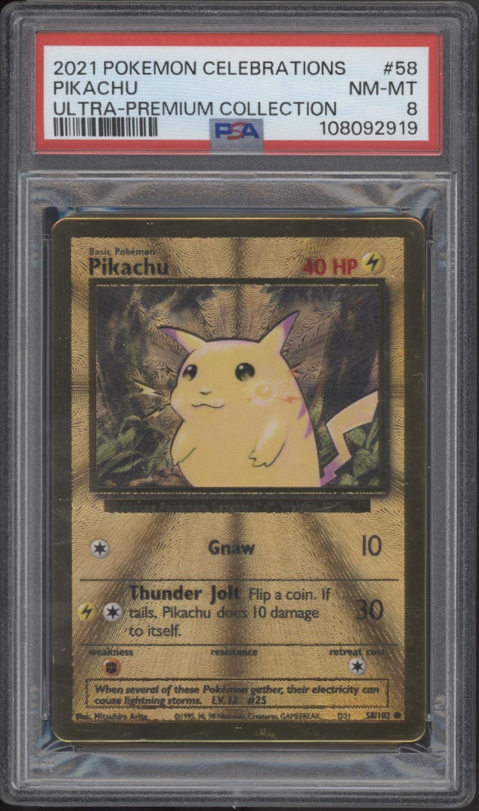 Pikachu Pokemon Celebrations Ultra Premium Collection Metal Card #58 PSA 8、Collector Store LLC Gaming、kayou