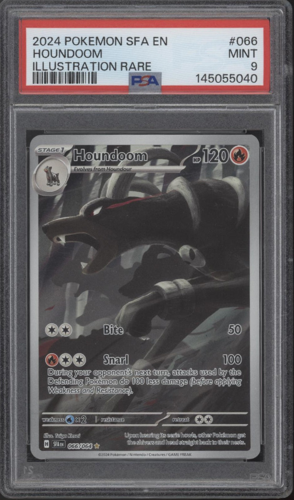 Houndoom Pokemon Shrouded Fable Illustration Rare #066 PSA 9 #1、Collector Store LLC Gaming、kayou