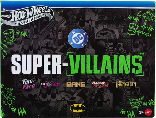 Hot Wheels Batman Silver Series Super-Villains Diecast Car Project Speeder, Aristo Rat, Solid Muscle, 70's Van & Tail Dragger、ToyWiz、kayou