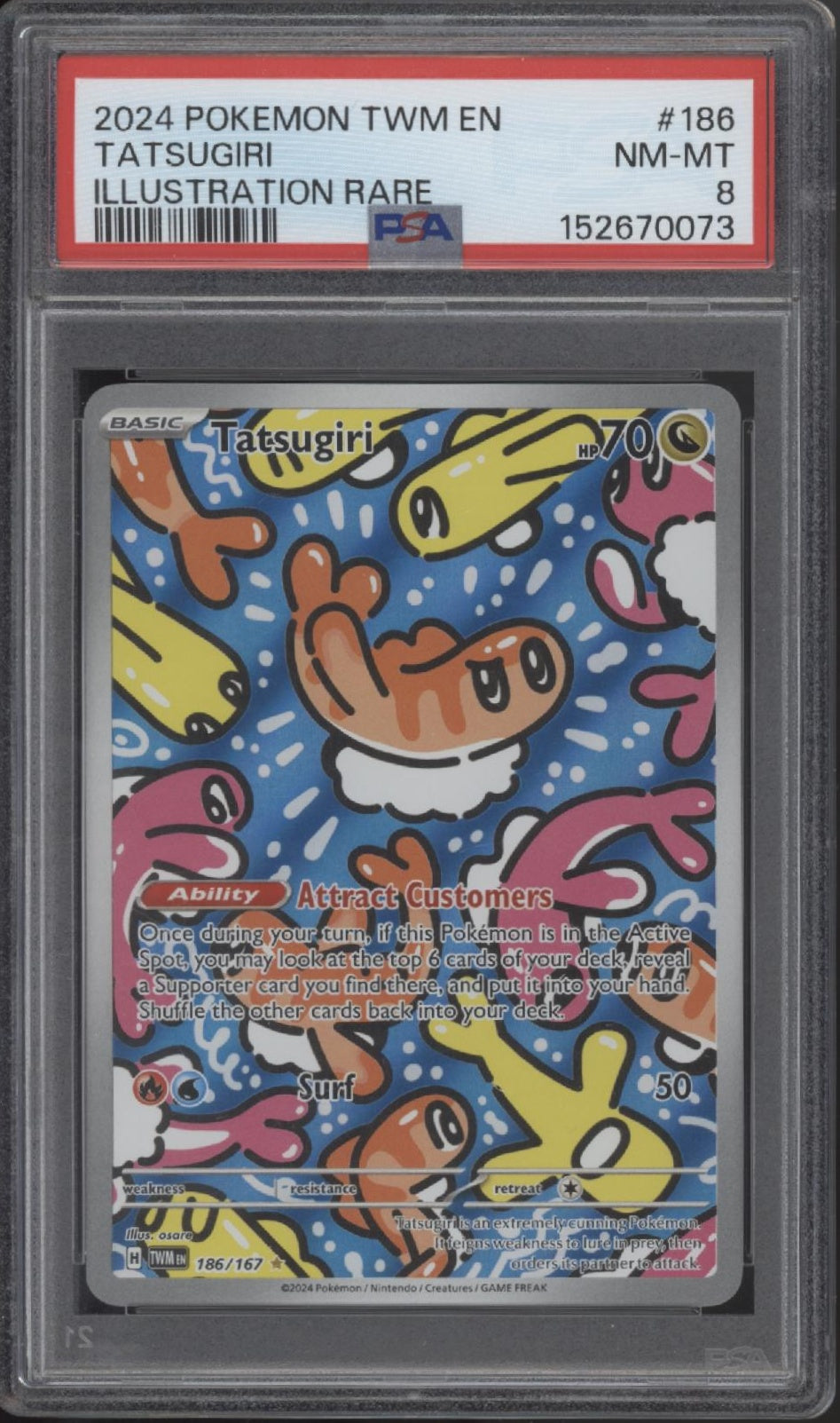 Tatsugiri Pokemon Twilight Masquerade Illustration Rare #186 PSA 8、Collector Store LLC Gaming、kayou