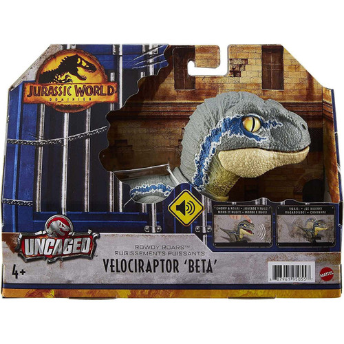 Jurassic World Dominion Uncaged Velociraptor 'Beta' Action Figure Rowdy Roars, Damaged Package、ToyWiz、kayou