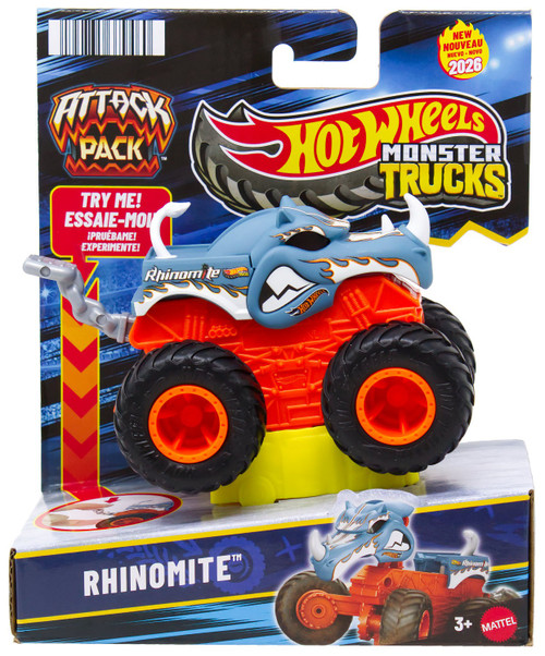 Hot Wheels Monster Trucks Attack Pack Rhinomite Vehicle、ToyWiz、kayou