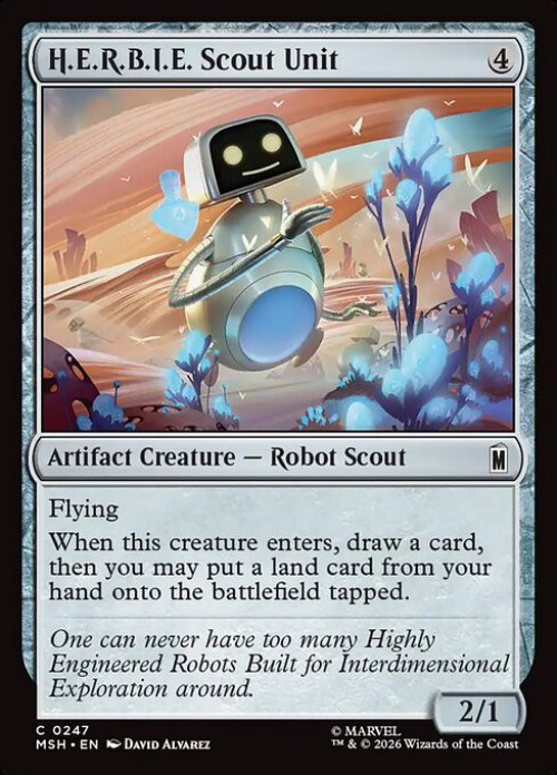 MtG Marvel Super Heroes Common FOIL H.E.R.B.I.E. Scout Unit #247、ToyWiz、kayou
