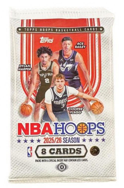 NBA Topps 2025-26 Hoops Basketball Trading Card HOBBY Pack 8 Cards、ToyWiz、kayou