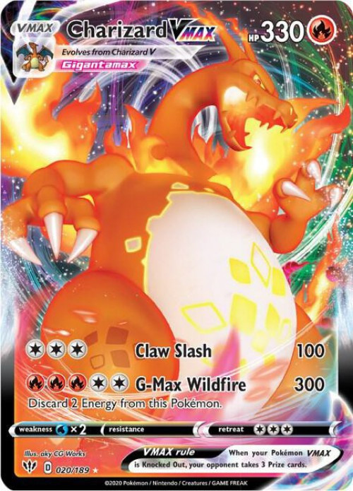 Pokemon Trading Card Game Sword & Shield Darkness Ablaze Ultra Rare Charizard VMAX #20 Damaged、ToyWiz、kayou