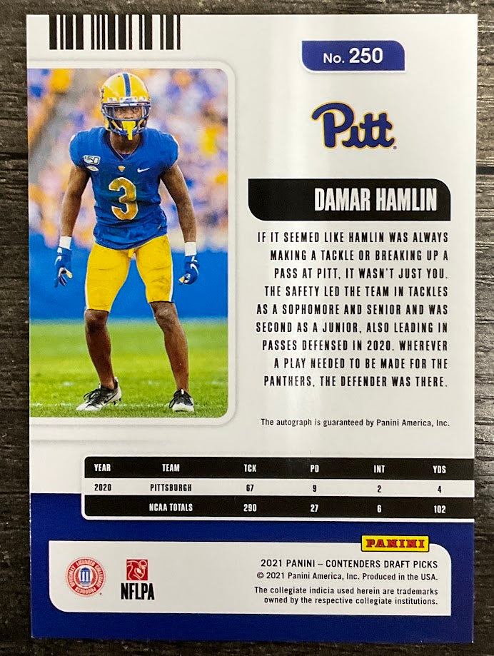 Damar Hamlin 2021 Panini Contenders Draft Picks College Ticket Ice Holo RC Auto、Collector Store LLC、kayou