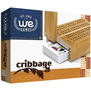Mini Travel Cribbage Set - Nautical Print - Wood, 2 Track、GameNerdz、kayou