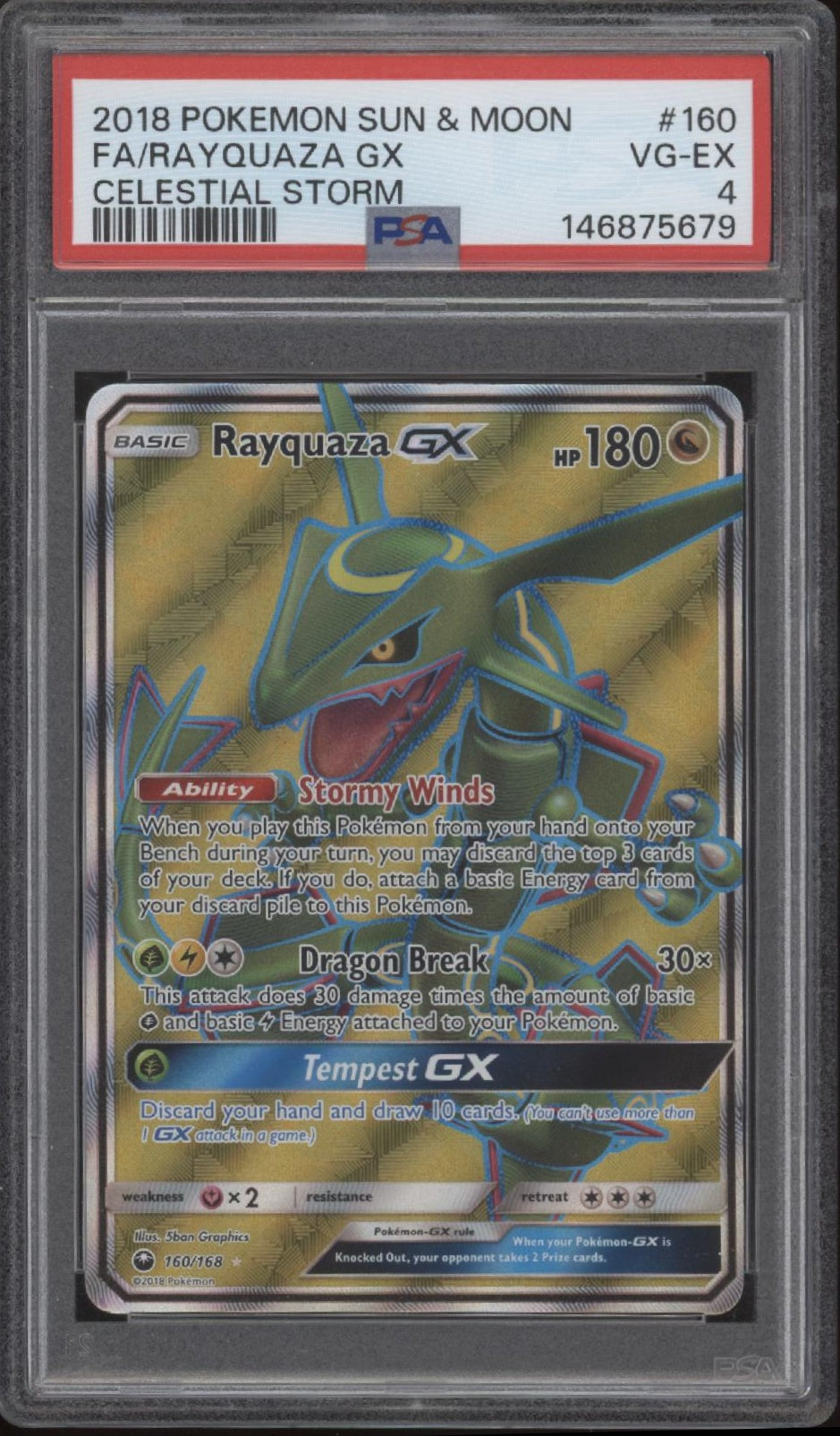 Rayquaza GX Pokemon Celestial Storm Full Art #160 PSA 4、Collector Store LLC Gaming、kayou