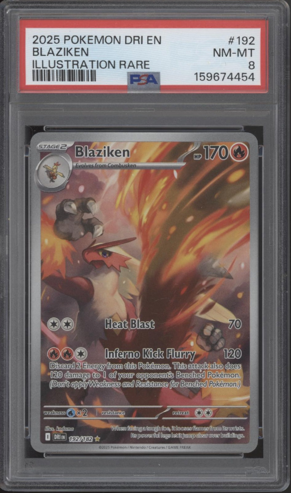 Blaziken Pokemon Destined Rivals Illustration Rare #192 PSA 8、Collector Store LLC Gaming、kayou