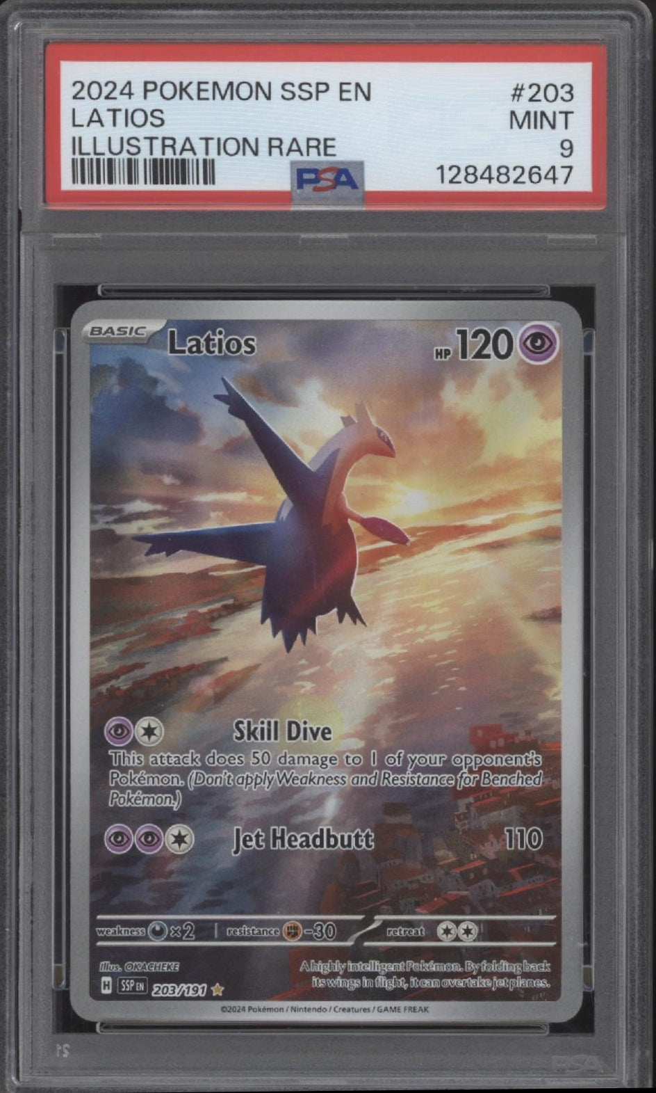 Latios Pokemon Surging Sparks Illustration Rare #203 PSA 9、Collector Store LLC Gaming、kayou