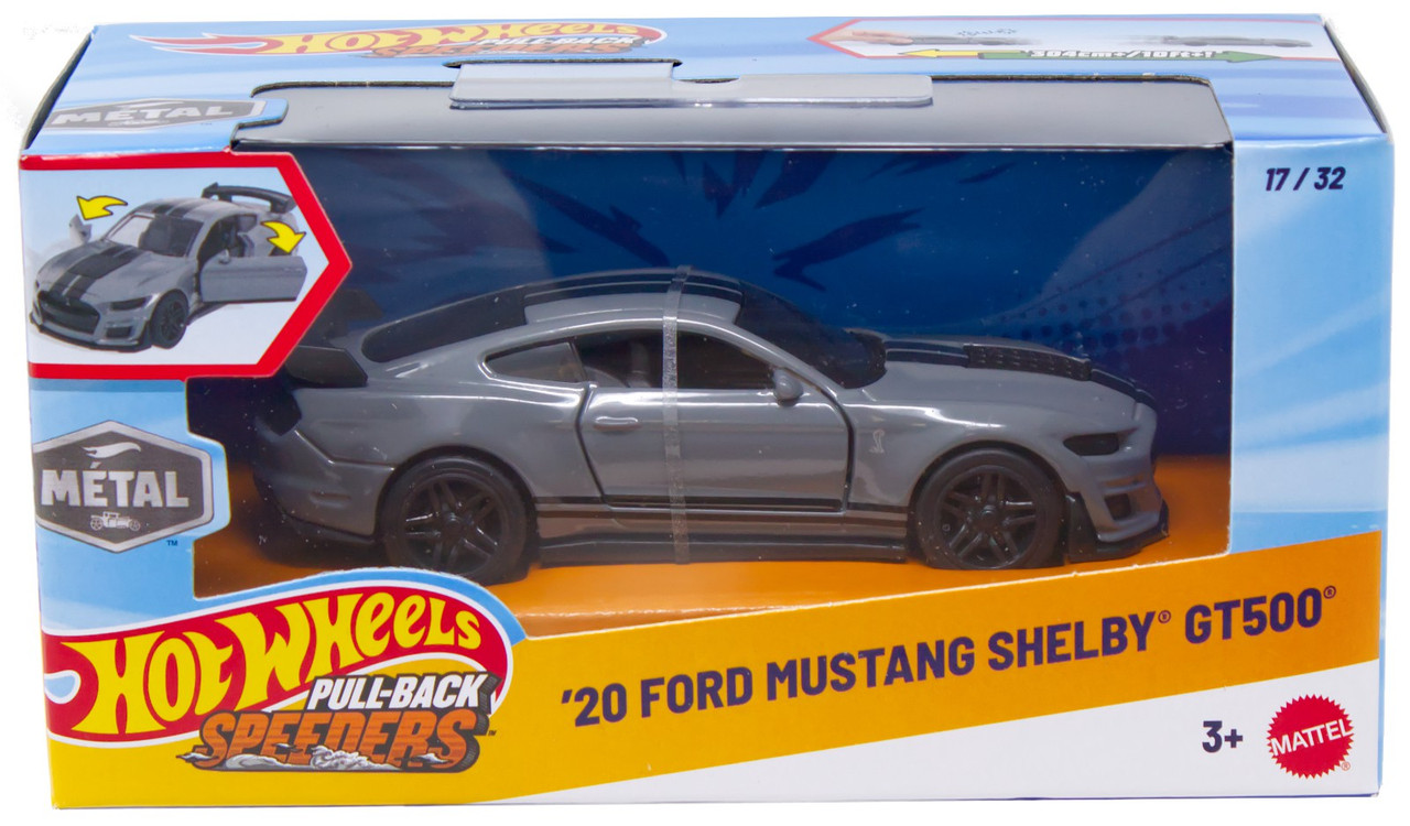Hot Wheels Pull-Back Speeders '20 Ford Mustang Shelby GT500 Diecast Pull-Back Car、ToyWiz、kayou
