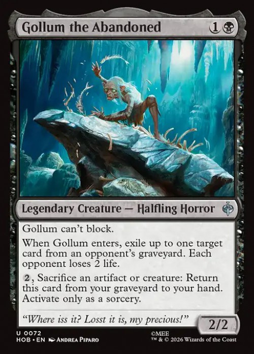 MtG The Hobbit Uncommon FOIL Gollum the Abandoned #72、ToyWiz、kayou