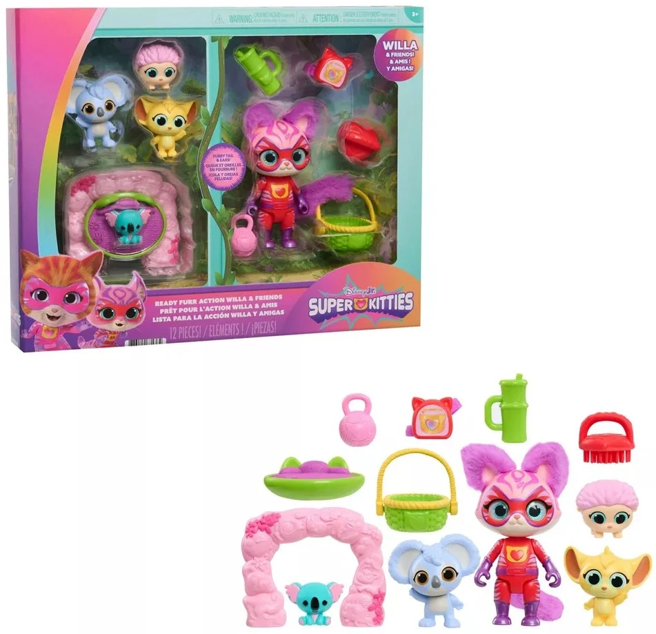 Disney Junior SuperKitties Ready Furr Action Willa & Friends Playset、ToyWiz、kayou